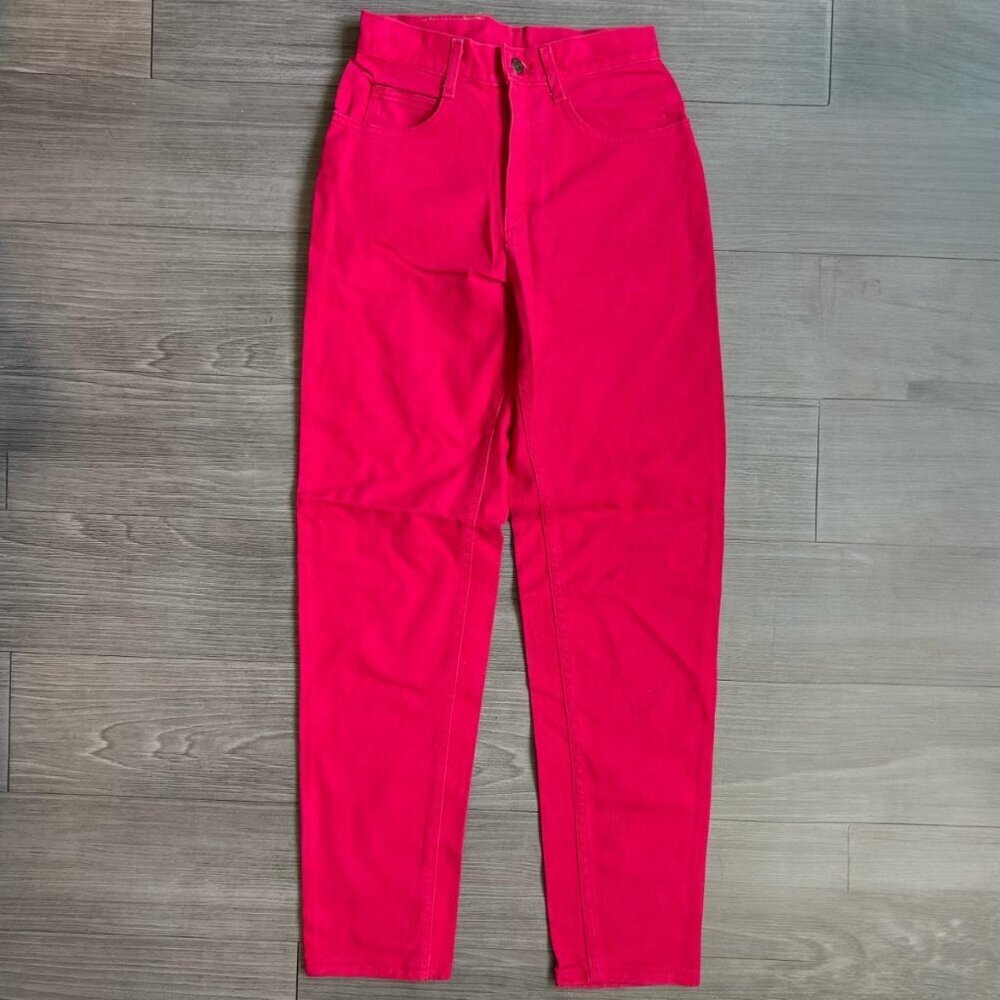 NWT 90s Lee Jeans Poppy Pink Tapered Leg High Waist Denim Vintage Size 4